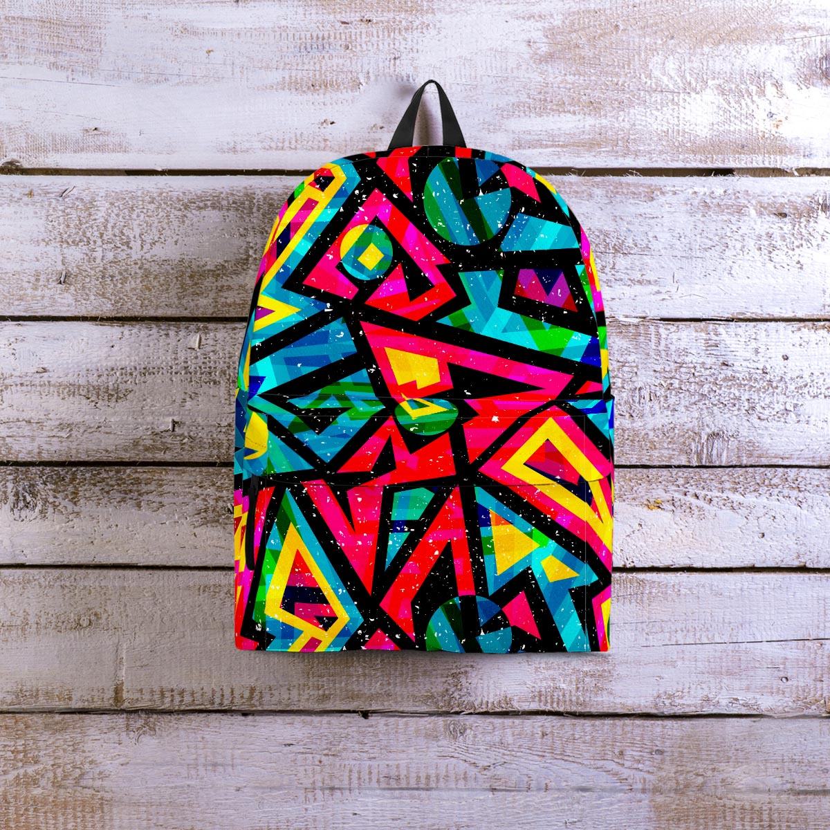 Psychedelic Geometric Print Backpack-grizzshop