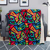 Psychedelic Geometric Print Blanket-grizzshop