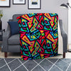 Psychedelic Geometric Print Blanket-grizzshop