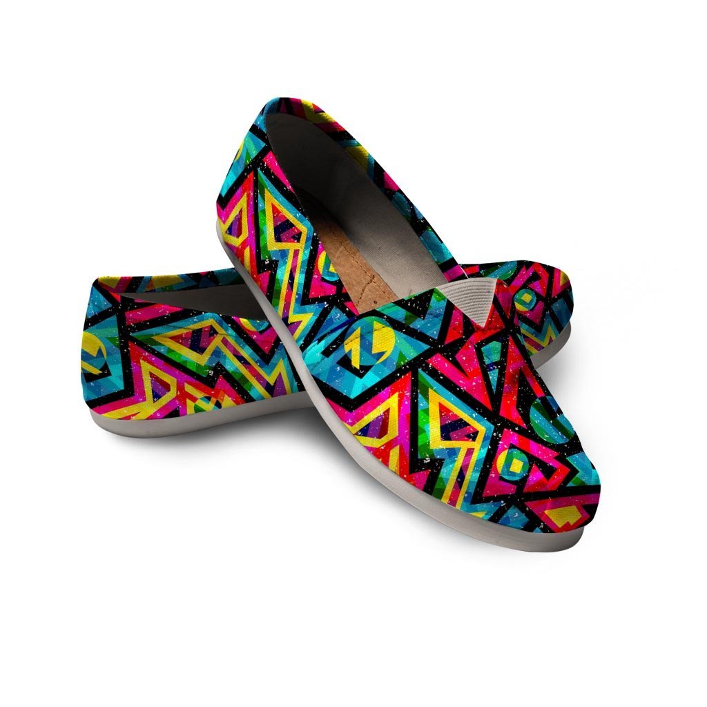 Psychedelic Geometric Print Canvas Shoes-grizzshop