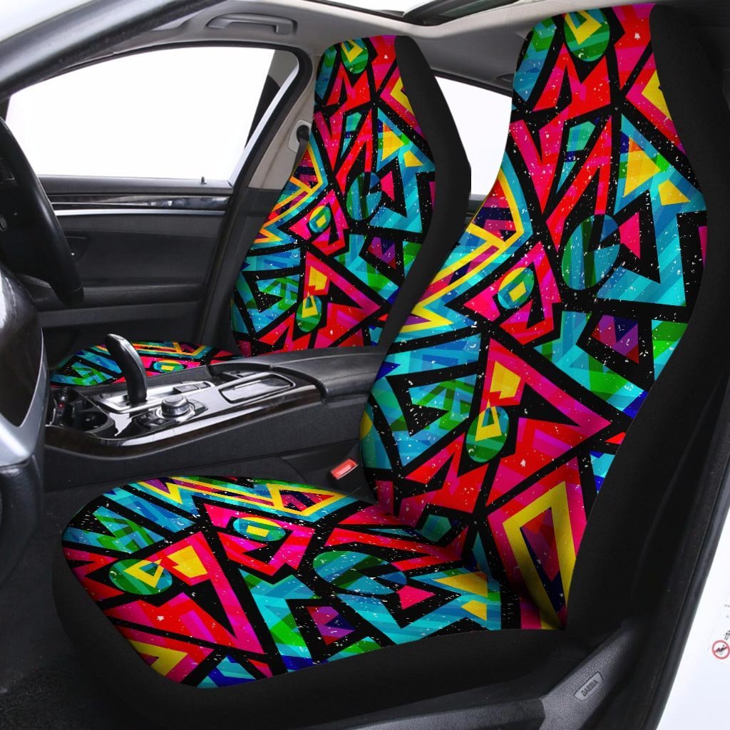 Psychedelic Geometric Print Car Seat Covers-grizzshop