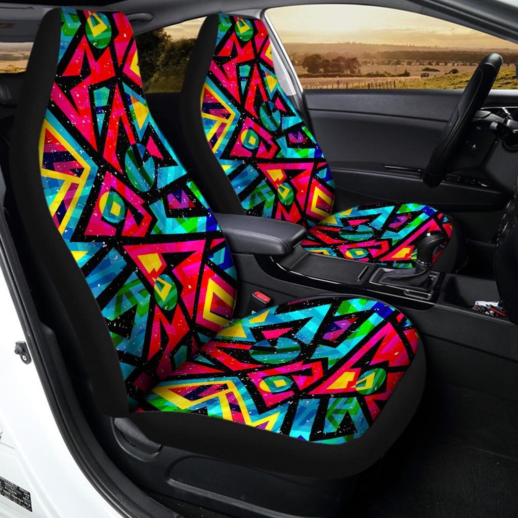 Psychedelic Geometric Print Car Seat Covers-grizzshop