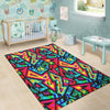 Psychedelic Geometric Print Floor Mat-grizzshop