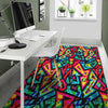 Psychedelic Geometric Print Floor Mat-grizzshop