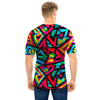 Psychedelic Geometric Print Men T Shirt-grizzshop