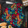 Psychedelic Geometric Print Men's Apron-grizzshop