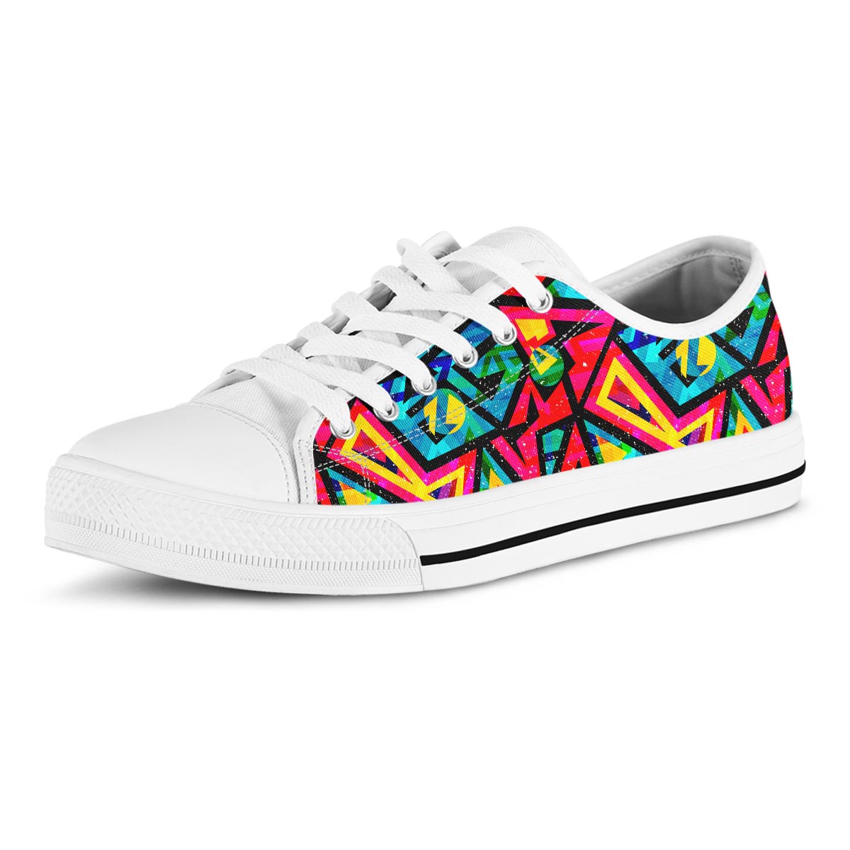Psychedelic Geometric Print Men's Low Top Shoes-grizzshop