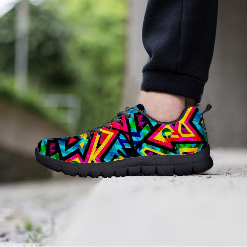 Psychedelic Geometric Print Men's Sneakers-grizzshop