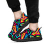 Psychedelic Geometric Print Men's Sneakers-grizzshop