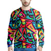 Psychedelic Geometric Print Men's Sweatshirt-grizzshop