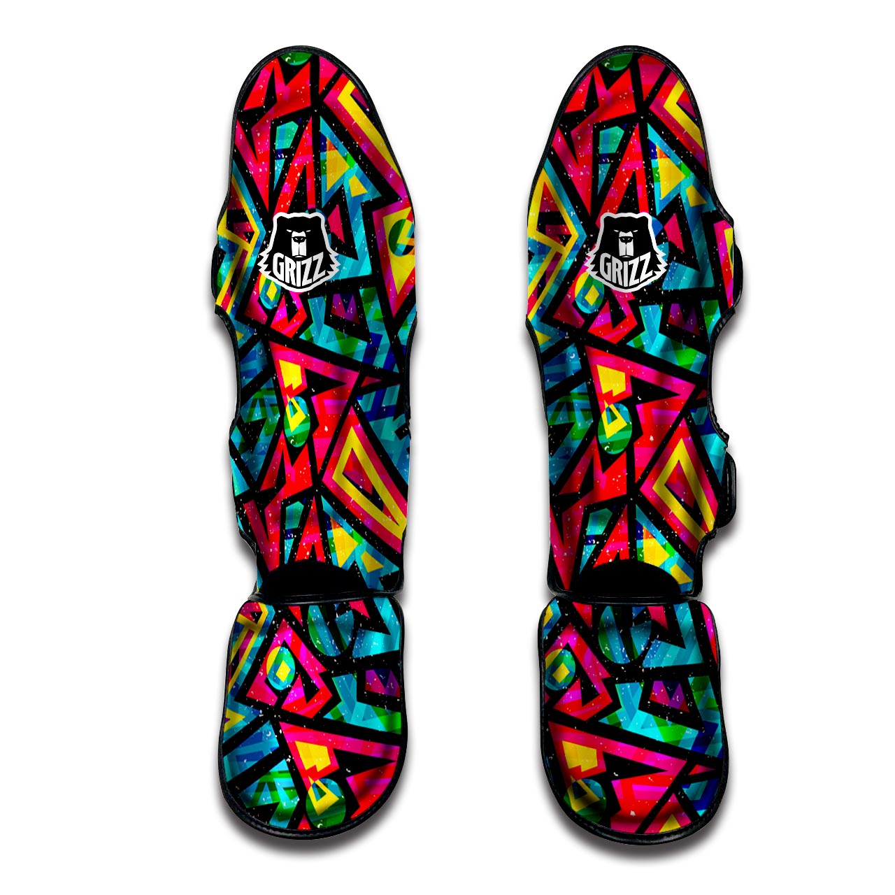 Psychedelic Geometric Print Muay Thai Shin Guard-grizzshop