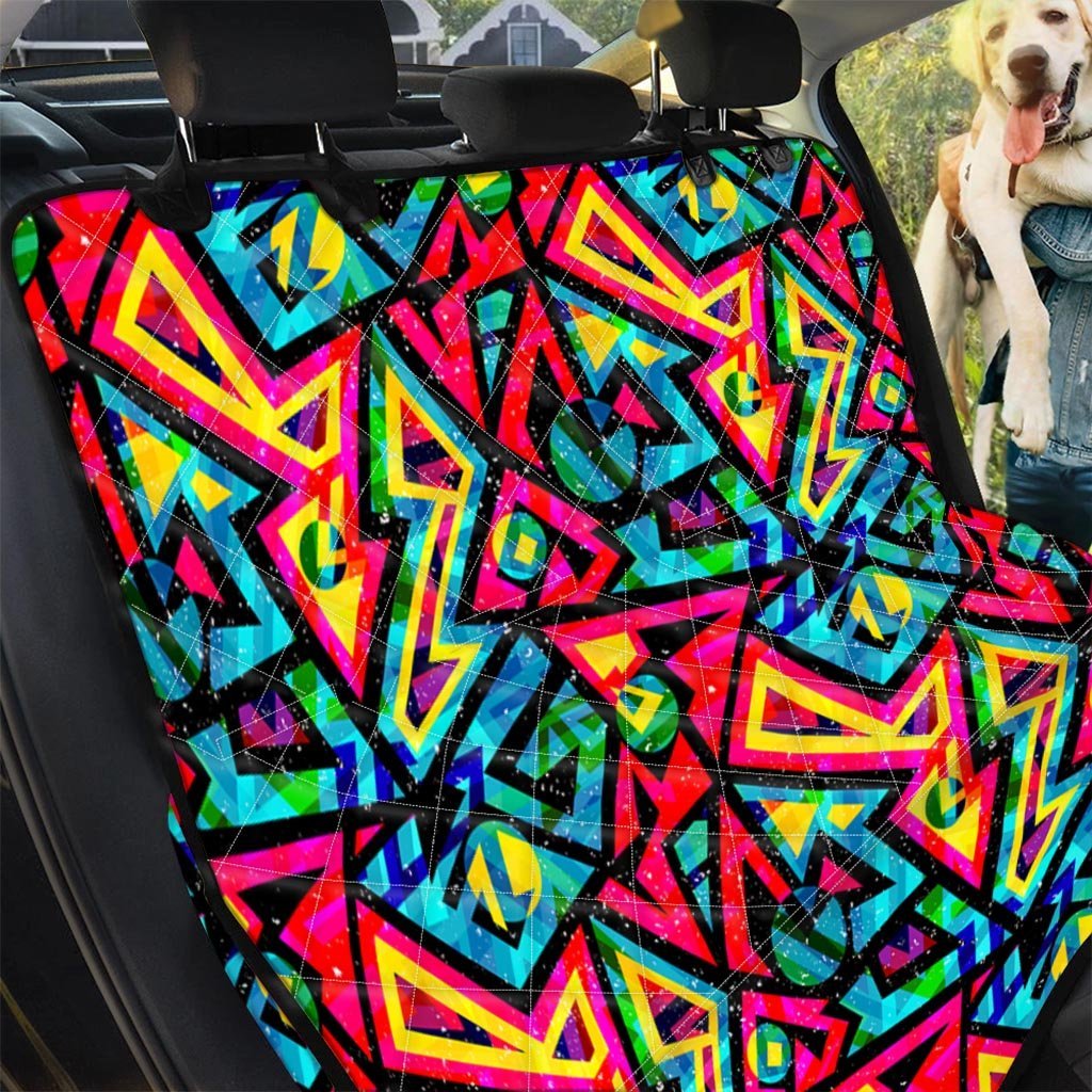 Psychedelic Geometric Print Pet Car Seat Cover-grizzshop