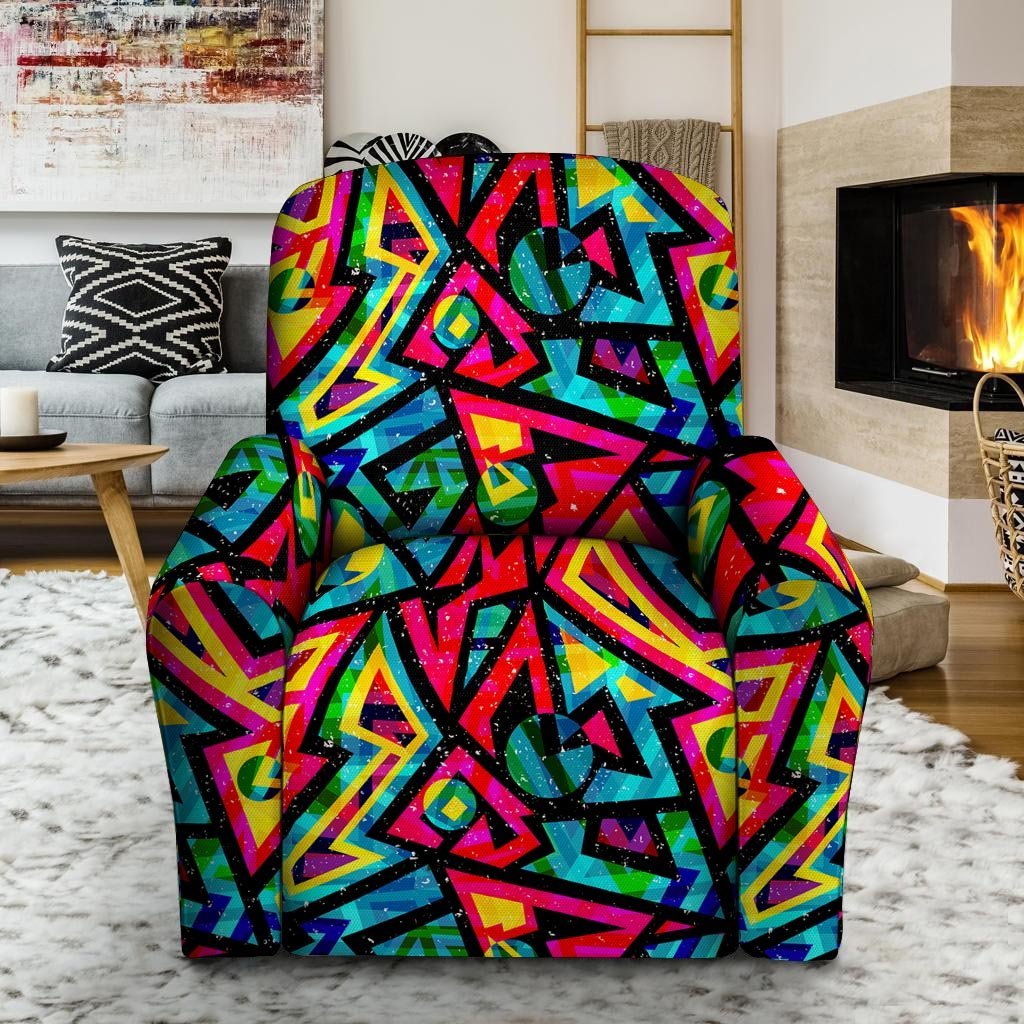 Psychedelic Geometric Print Recliner Cover-grizzshop