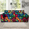 Psychedelic Geometric Print Sofa Cover-grizzshop