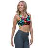 Psychedelic Geometric Print Sports Bra-grizzshop