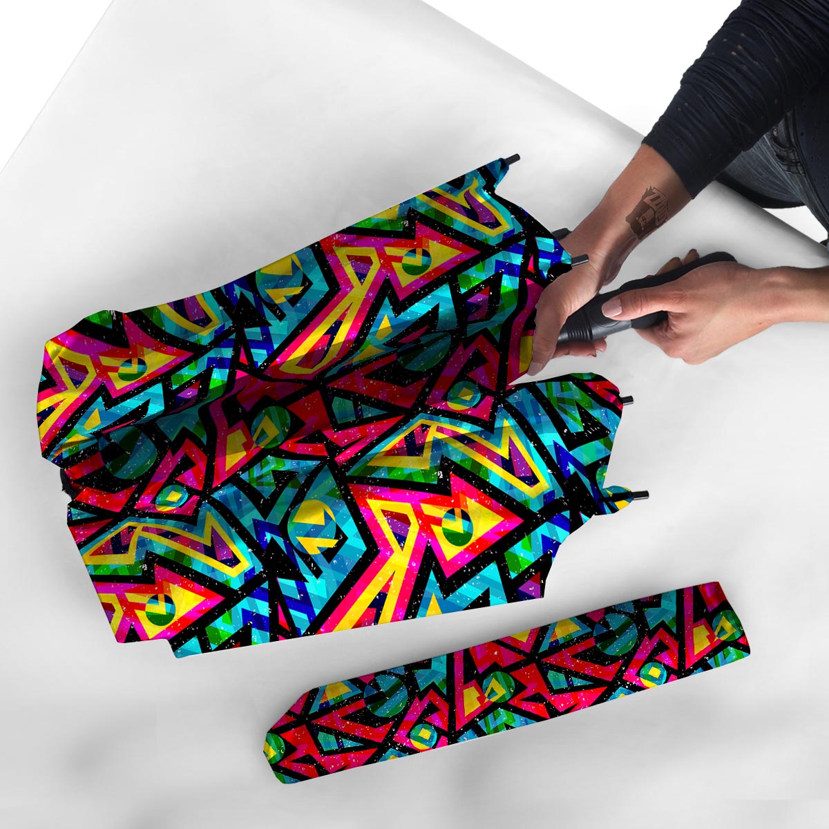 Psychedelic Geometric Print Umbrella-grizzshop