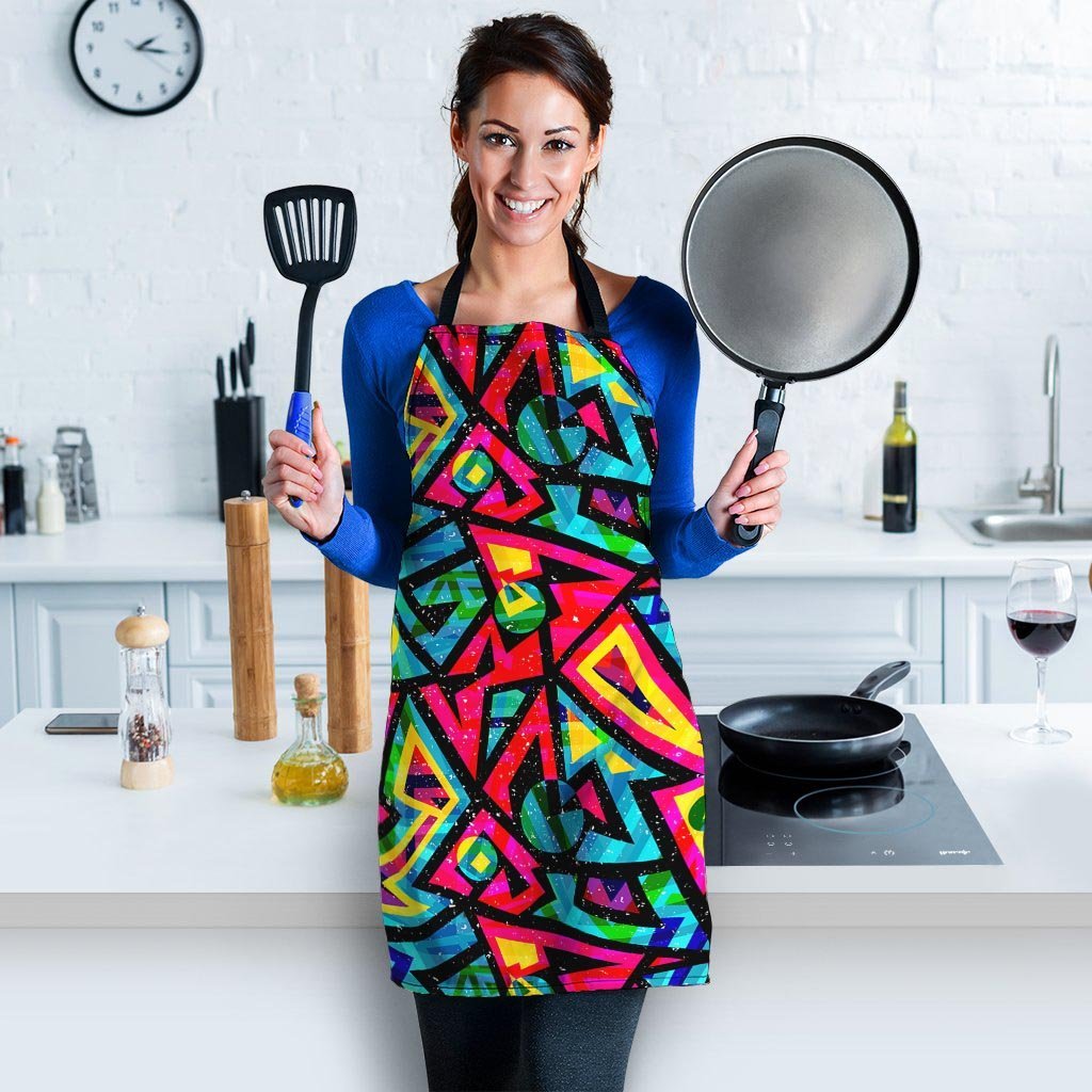 Psychedelic Geometric Print Women's Apron-grizzshop