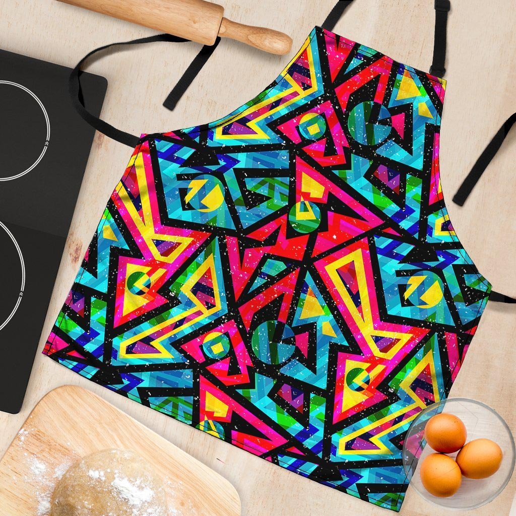 Psychedelic Geometric Print Women's Apron-grizzshop