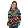 Psychedelic Geometric Print Women's Hoodie-grizzshop