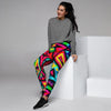 Psychedelic Geometric Print Women's Joggers-grizzshop