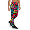 Psychedelic Geometric Print Women's Joggers-grizzshop