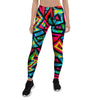 Psychedelic Geometric Print Women's Leggings-grizzshop