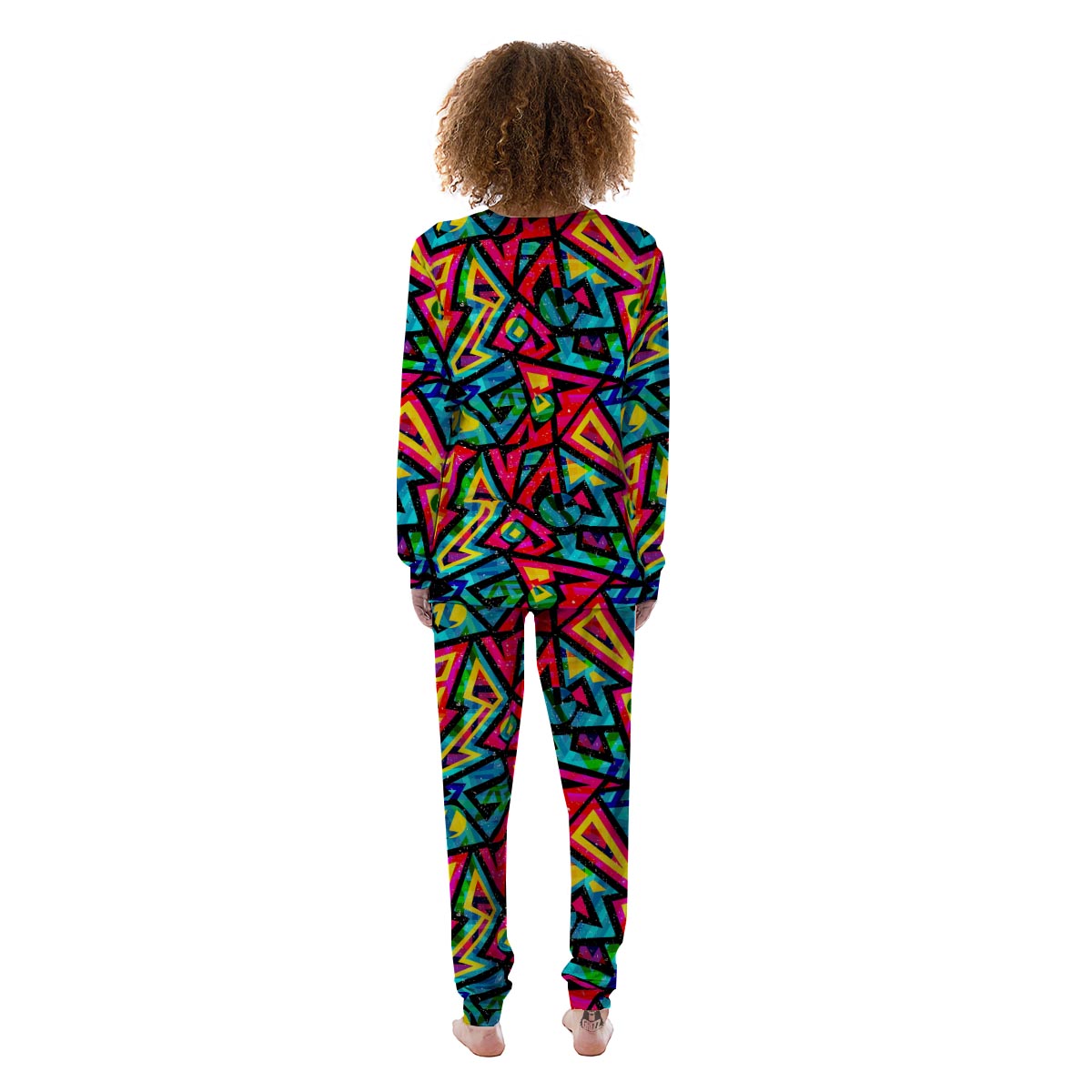 Psychedelic Geometric Print Women's Pajamas-grizzshop