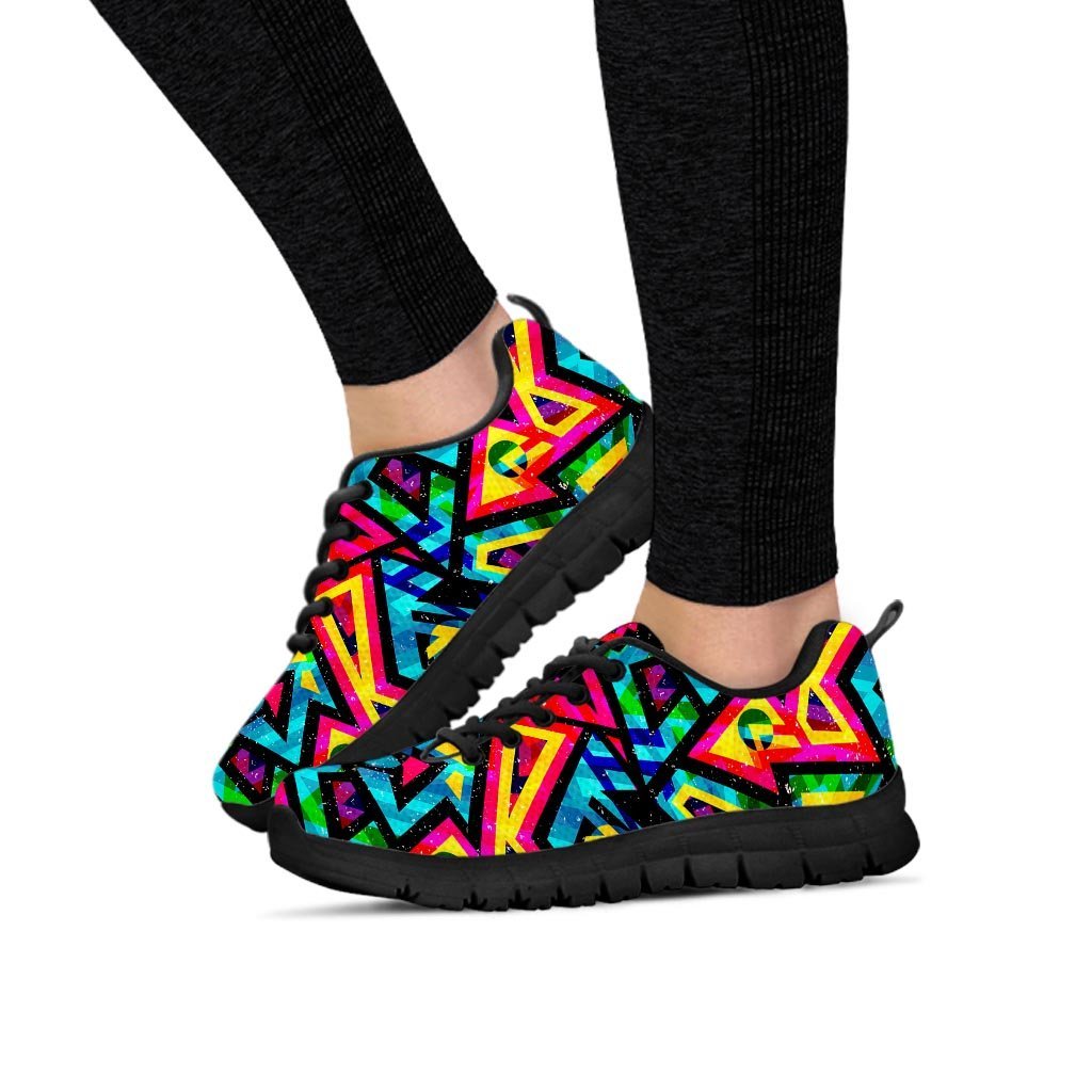 Psychedelic Geometric Print Women's Sneakers-grizzshop