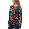 Psychedelic Geometric Print Women's Sweatshirt-grizzshop