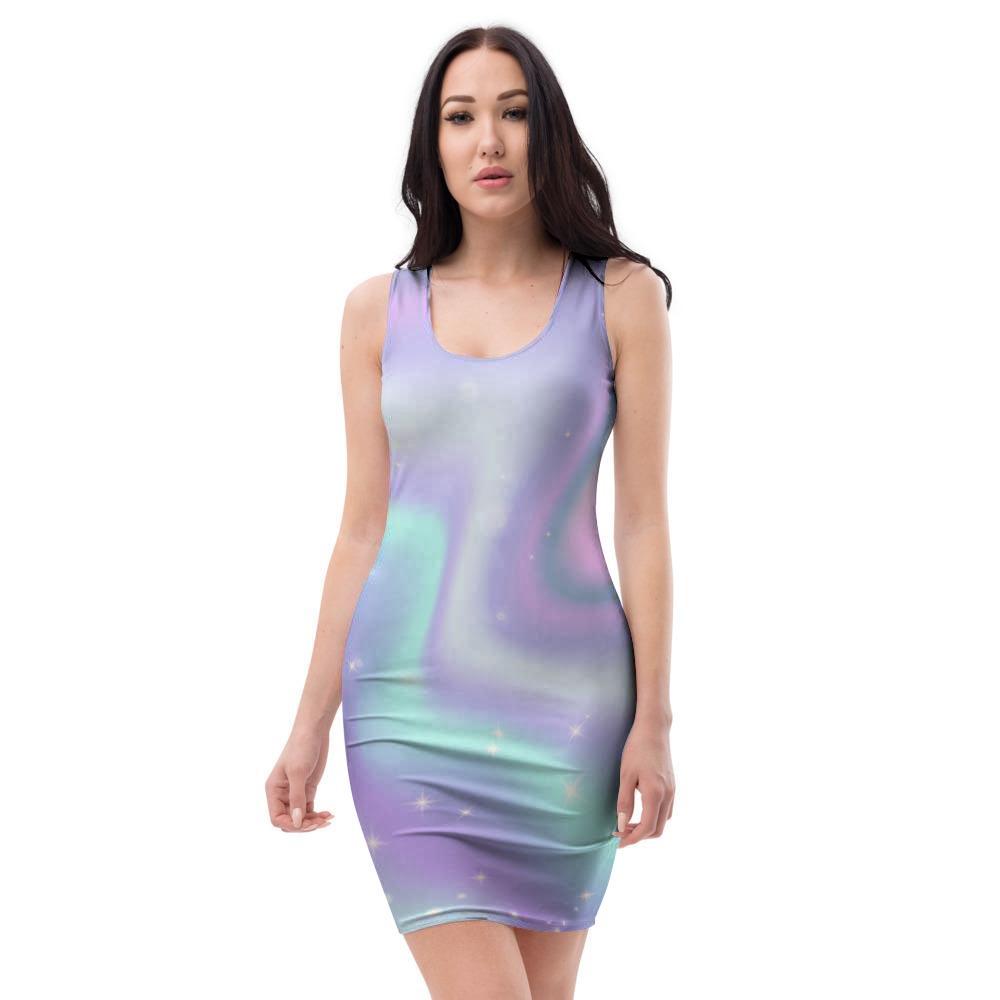 Psychedelic Holographic Bodycon Dress-grizzshop