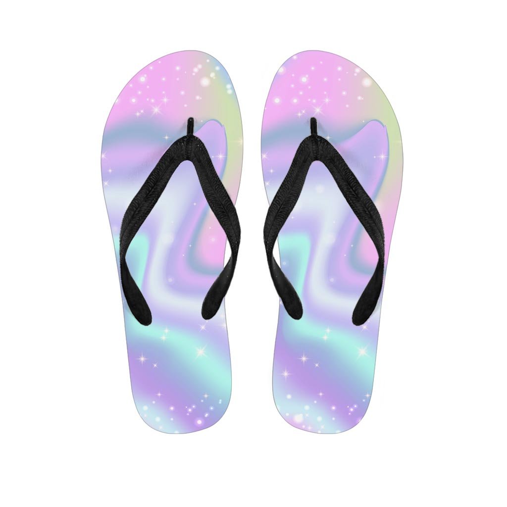 Psychedelic Holographic Men's Flip Flops-grizzshop