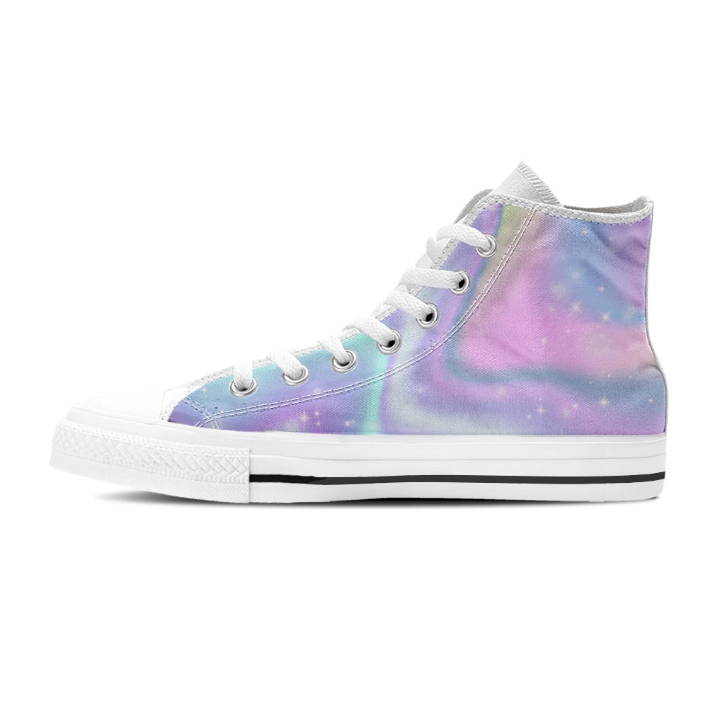 Psychedelic Holographic Men's High Top Shoes-grizzshop