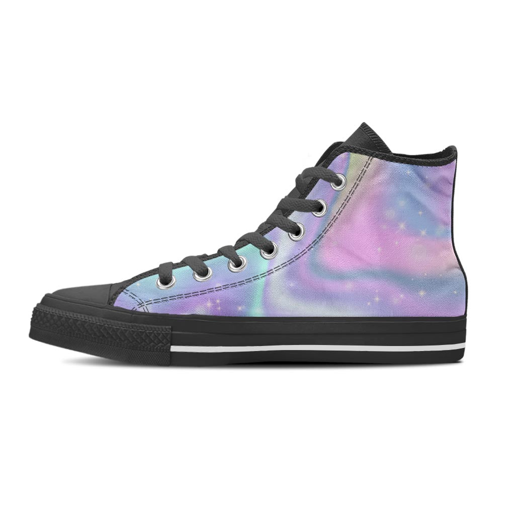 Psychedelic Holographic Men's High Top Shoes-grizzshop