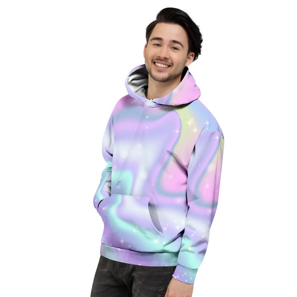 Psychedelic Holographic Men's Hoodie-grizzshop