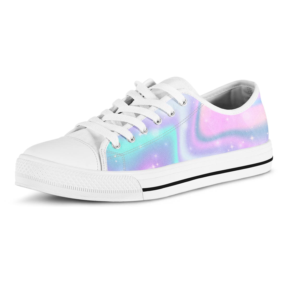 Psychedelic Holographic Men's Low Top Shoes-grizzshop