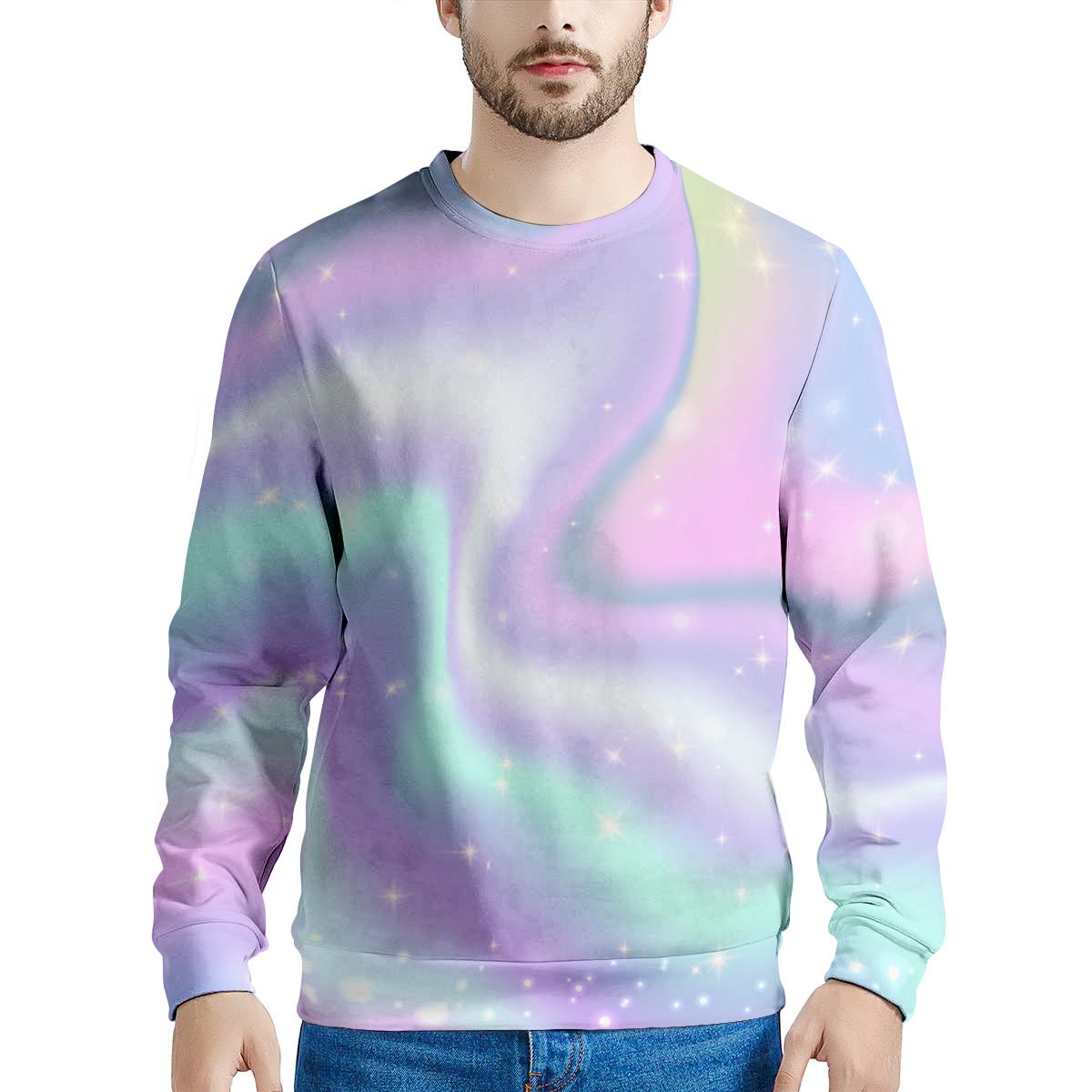 Psychedelic Holographic Men's Sweatshirt-grizzshop