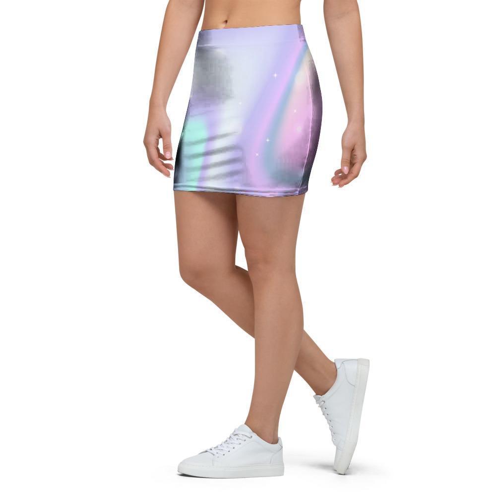 Psychedelic Holographic Mini Skirt-grizzshop