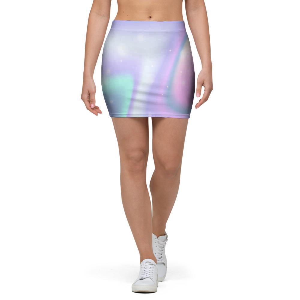Psychedelic Holographic Mini Skirt-grizzshop