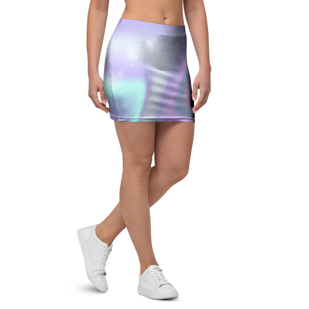 Psychedelic Holographic Mini Skirt-grizzshop