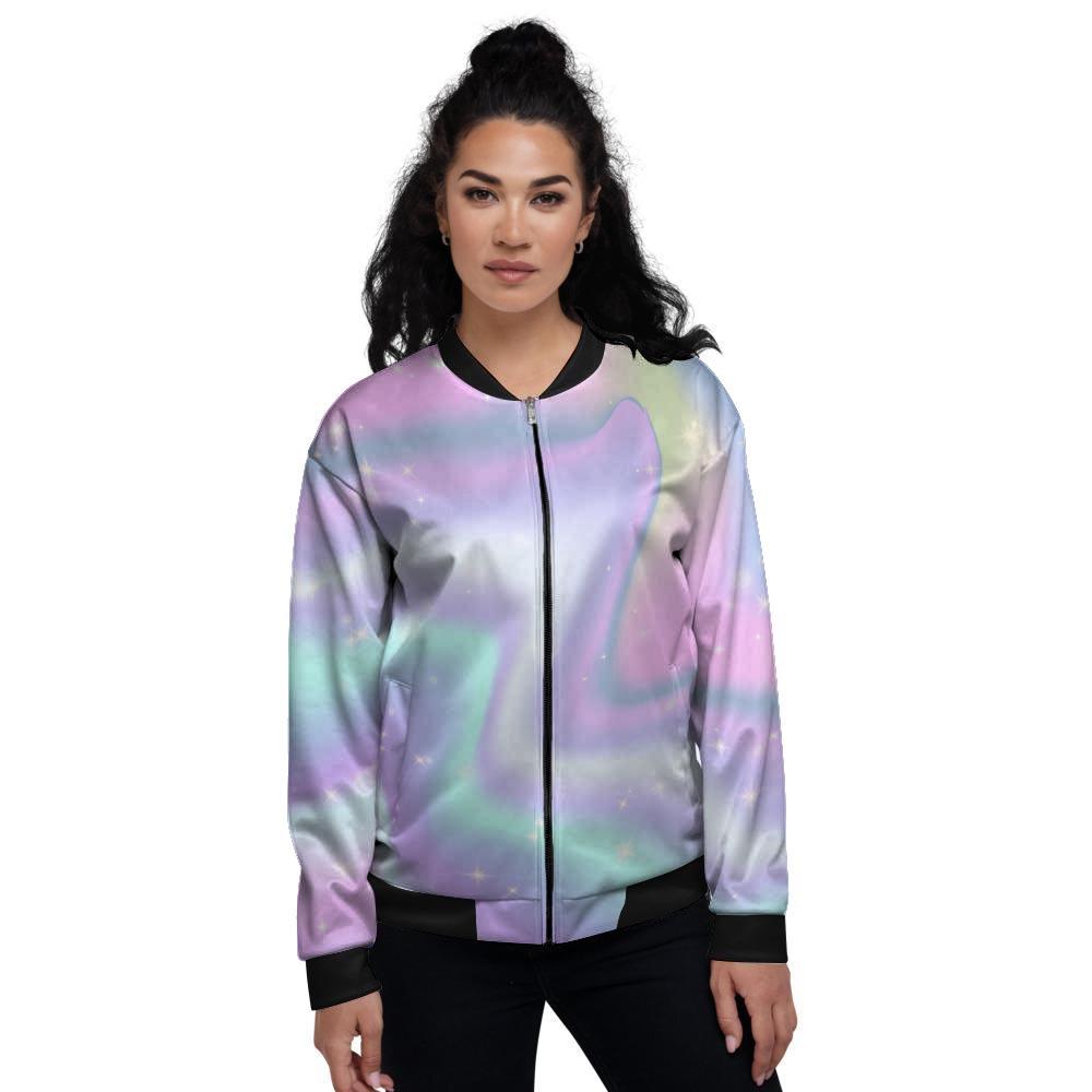 Psychedelic Holographic Women's Bomber Jacket-grizzshop