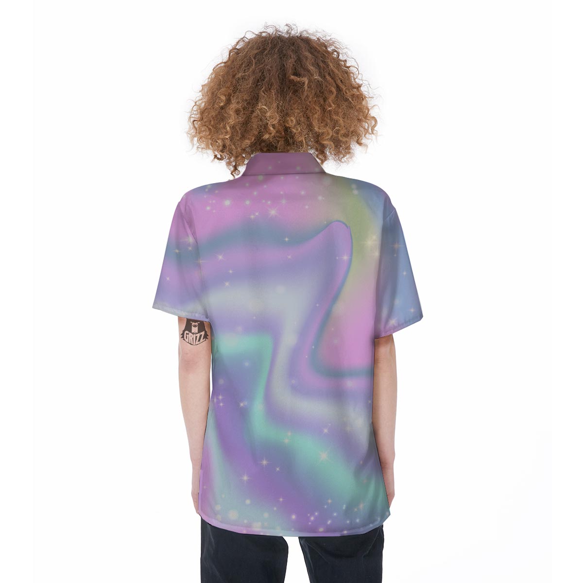 Psychedelic Holographic Women's Short Sleeve Shirts-grizzshop