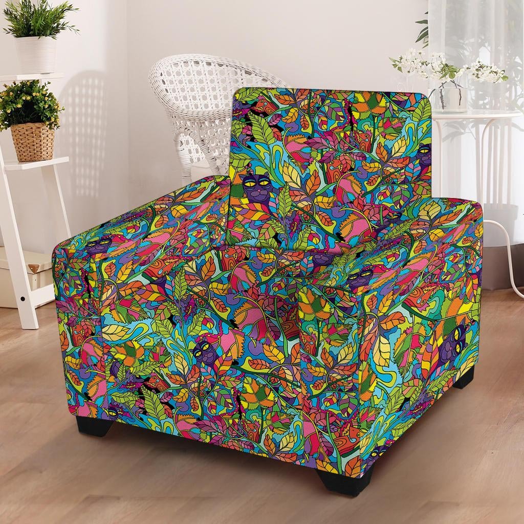 Psychedelic Jungle Forest Floral Armchair Cover-grizzshop