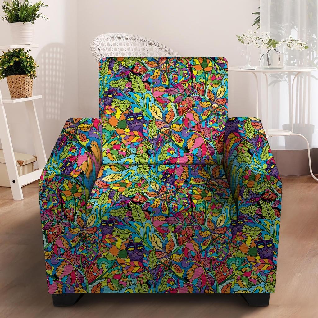 Psychedelic Jungle Forest Floral Armchair Cover-grizzshop