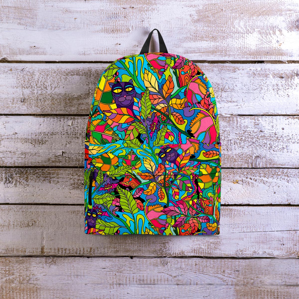 Psychedelic Jungle Forest Floral Backpack-grizzshop