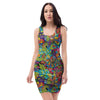 Psychedelic Jungle Forest Floral Bodycon Dress-grizzshop