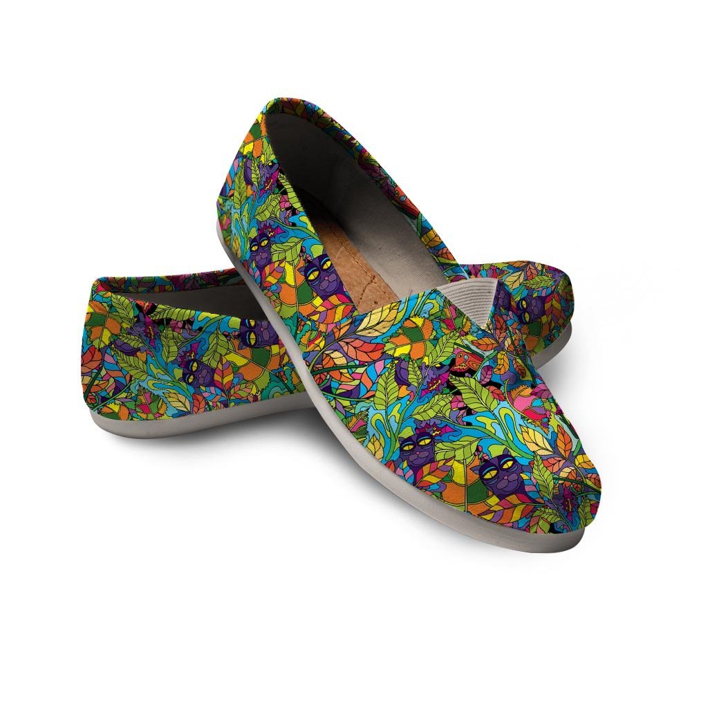 Psychedelic Jungle Forest Floral Canvas Shoes-grizzshop
