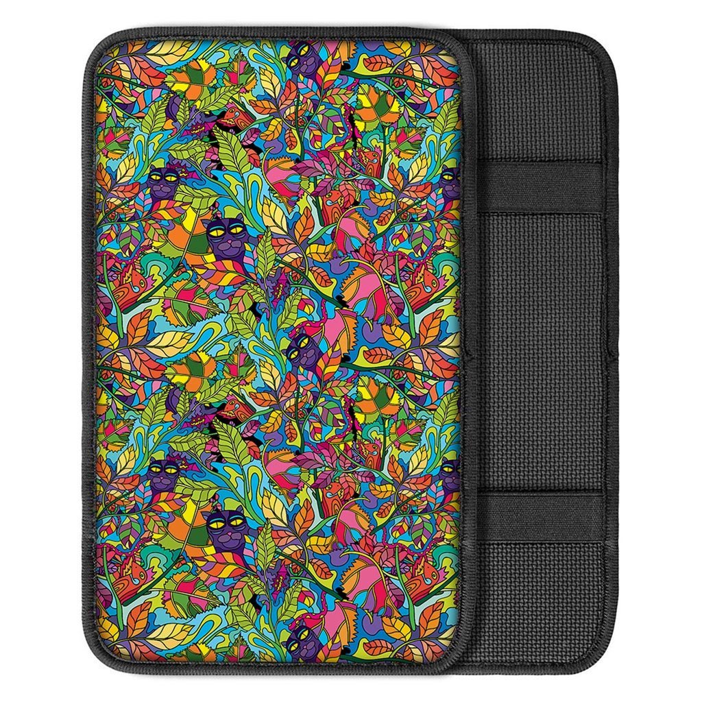 Psychedelic Jungle Forest Floral Car Console Cover-grizzshop