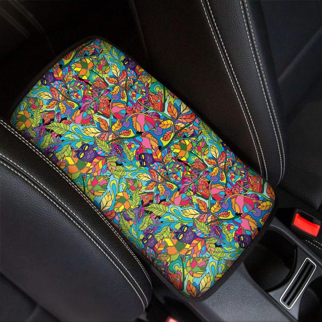 Psychedelic Jungle Forest Floral Car Console Cover-grizzshop