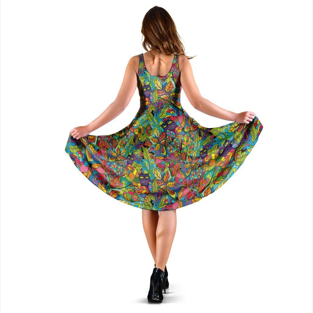 Psychedelic Jungle Forest Floral Dress-grizzshop