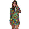 Psychedelic Jungle Forest Floral Hoodie Dress-grizzshop